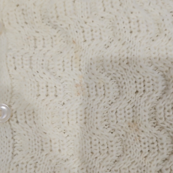 Vintage Blue Bird Kids Creamy White Knit Fabric poncho wrap shawl fringe size 5T - Picture 3 of 6